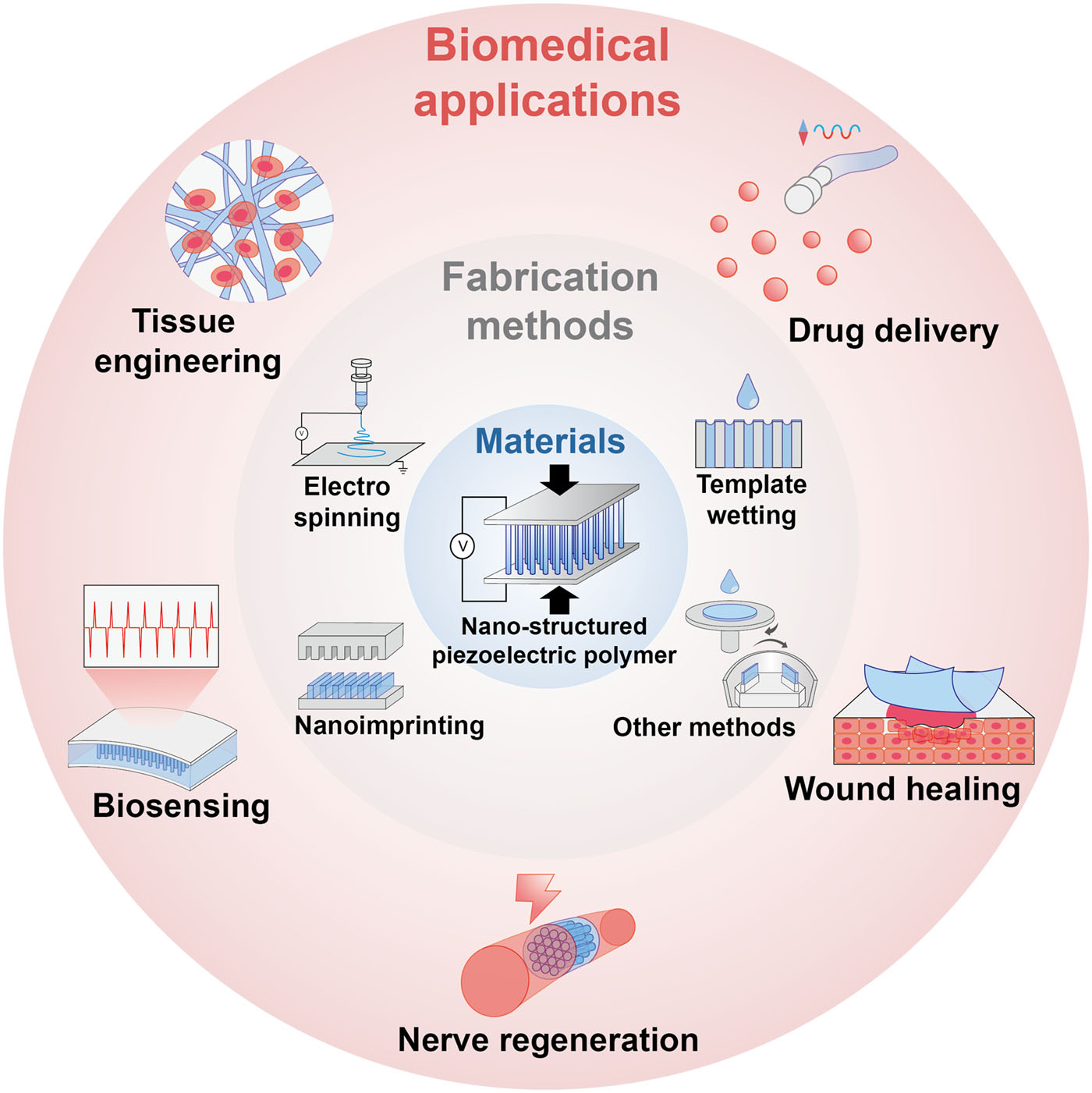 Nano-structured piezoelectric polymers for biomedical application